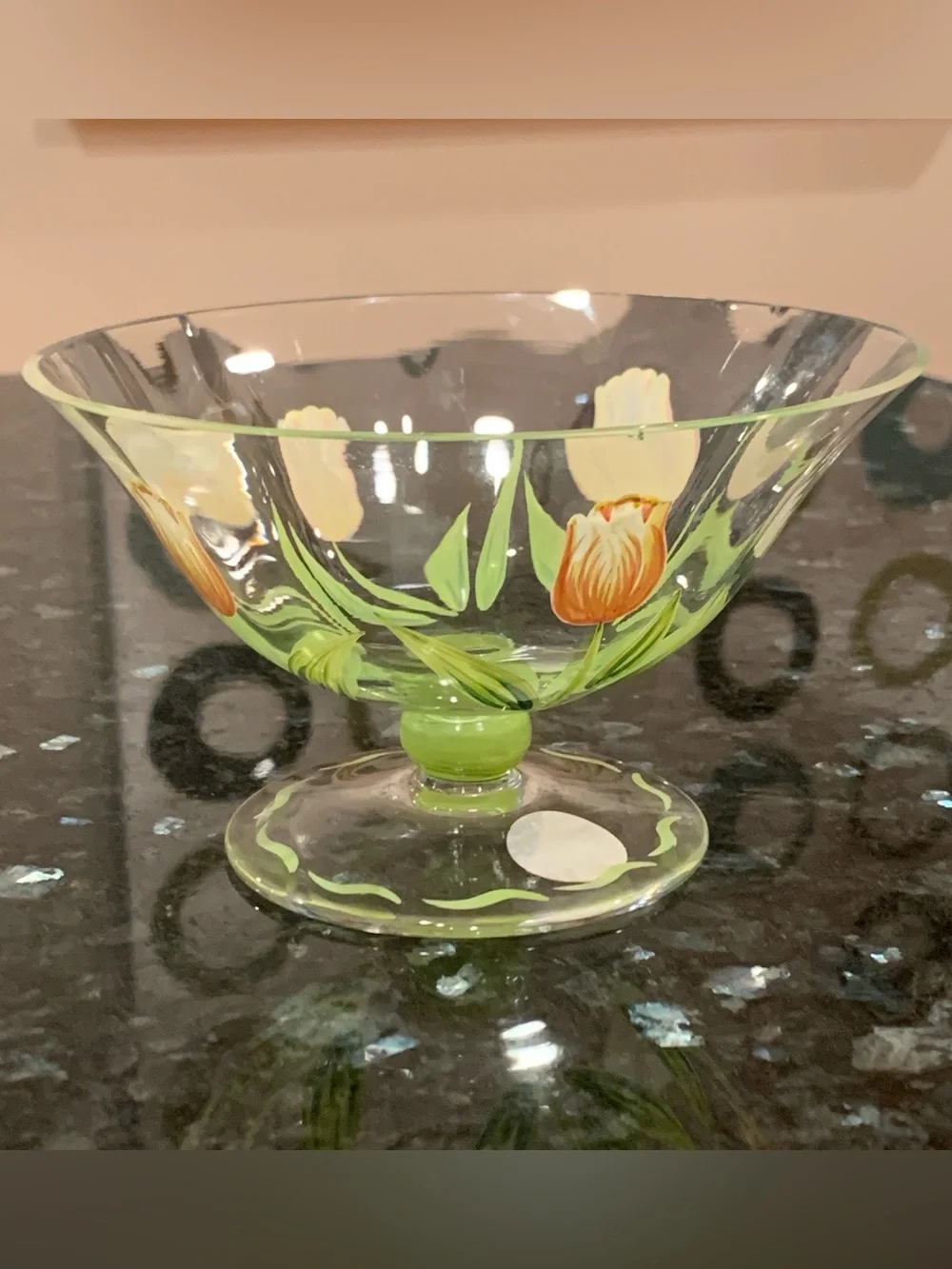 Vintage Princess House Cottage Tulip Footed Crystal Dessert Bowls Set of 2